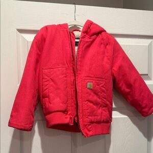 Carhartt Kids Red Hooded Puffer Jacket
